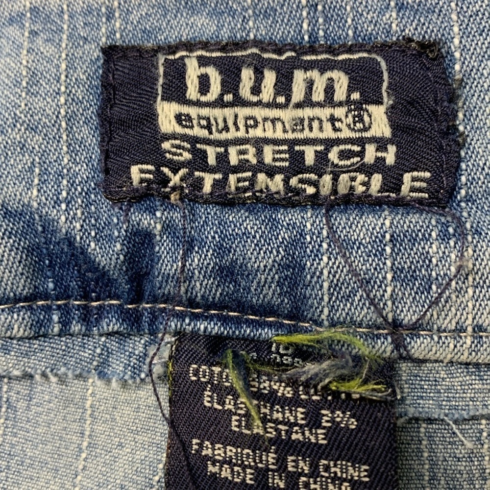 Bum Equipment Vintage Faded Jean Skirt w Stretch, Pockets - Picture 5 of 11